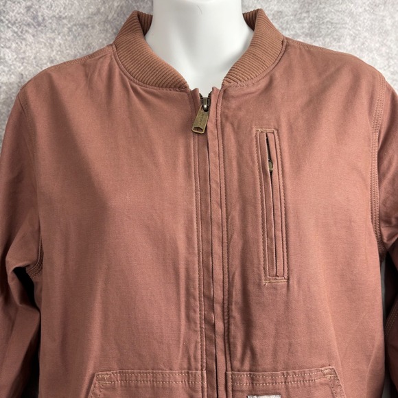 Carhartt Women's Bomber Jacket Relaxed Fit Rugged Flex in Soft Brown Size Medium - Picture 6 of 11